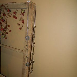 Brighton Temple Two Tone Pebble Silver/goldtone Necklace Retired NEW